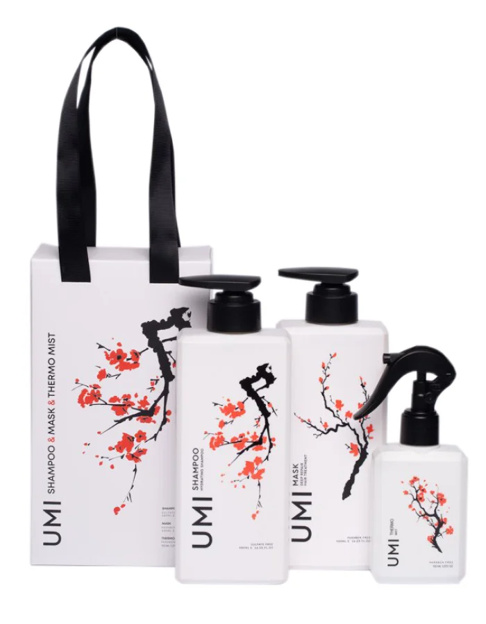 UMI Haircare Gift Set 3 — Подарочный набор для волос (шампунь, маска, термозащитный спрей)